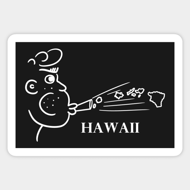 A funny map of Hawaii Sticker by percivalrussell